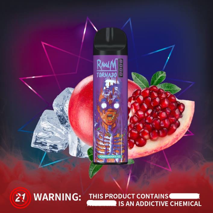 Fumot RandM Vape | RandM Tornado 00P2250 8000 Airflow Control Vape-Gerät 1St Erdbeer-Kiwi